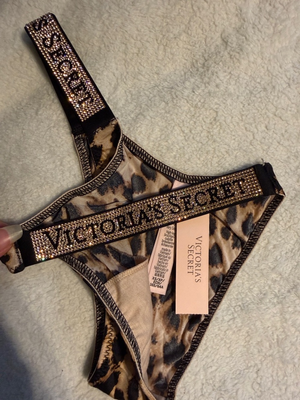NWT Victorias Secret Shine Strap Leopard Print Brazilian - Picture 2 of 5
